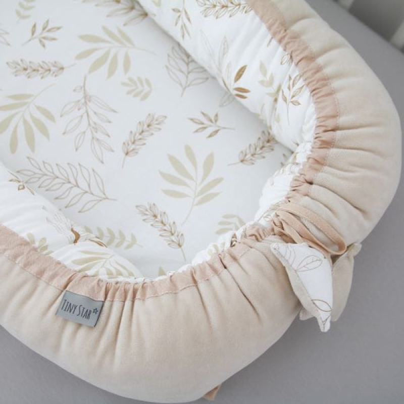 Dvostrano gnijezdo za bebe, IVORY - BEŽ, GRAIN, TINY STAR