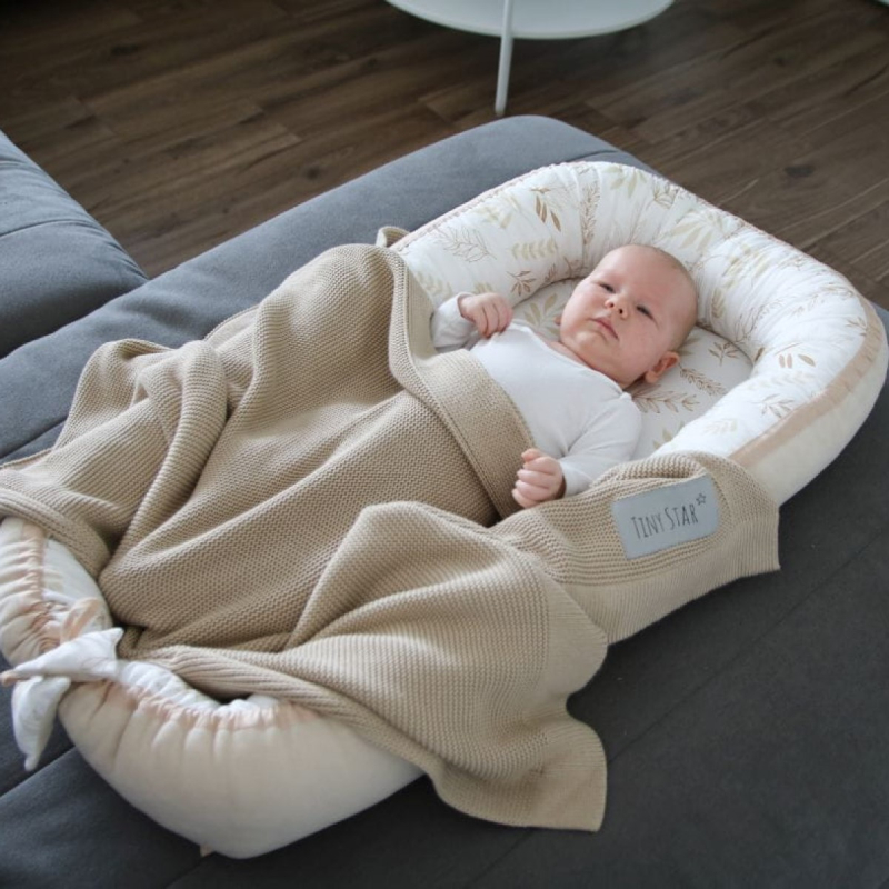 Dvostrano gnijezdo za bebe, IVORY - BEŽ, GRAIN, TINY STAR
