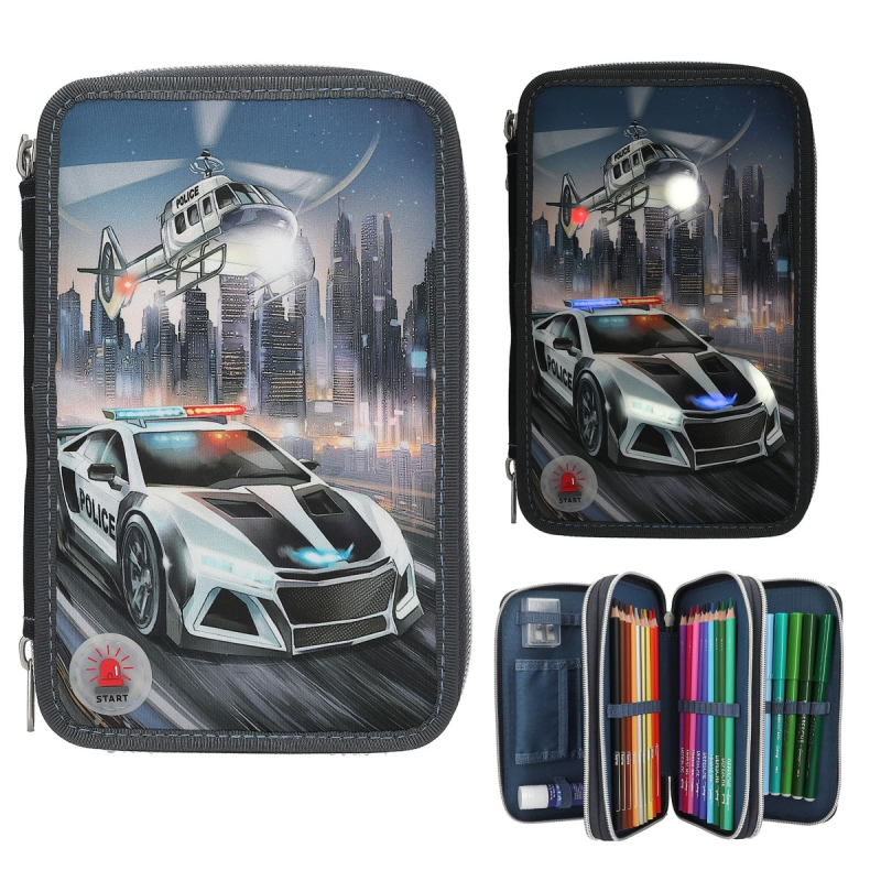 Grafit-siva pernica MONSTER CARS POLICE, 3-kata