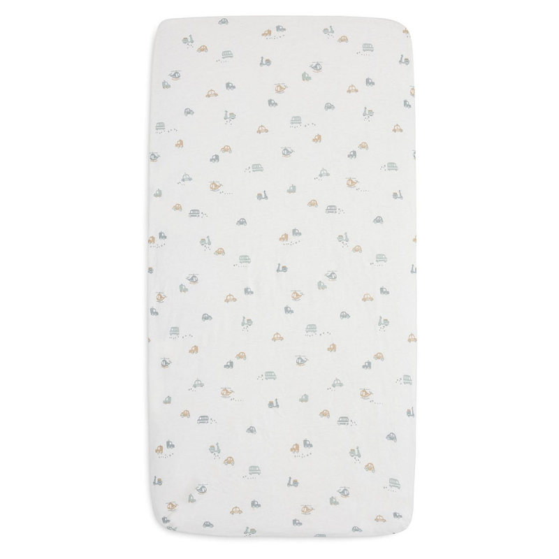 KREM BIJELA plahta za madrac 120x60 cm ON THE GO, pamučni jersey, Jollein®