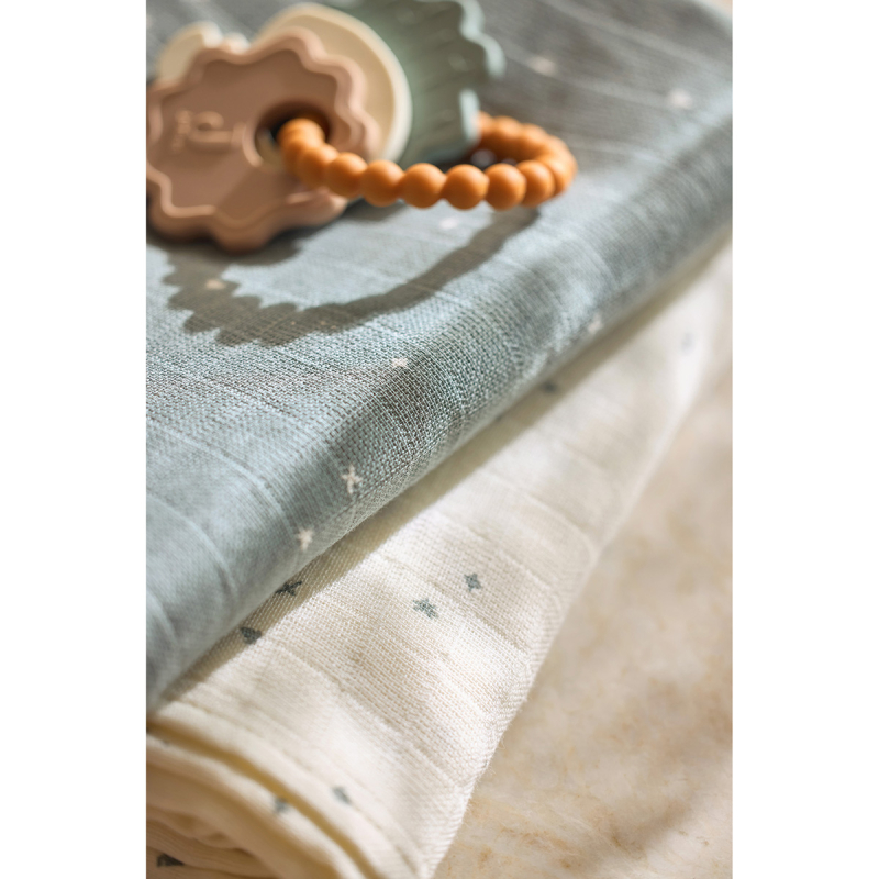 Zelene tetra plenice TWINKLING SEA GREEN (70X70 cm) – 3 kosi, Jollein®