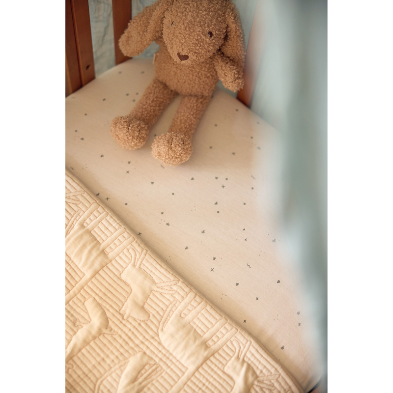 KREMNO BELA jogi rjuha 140x70 cm TWINKLING SEA GREEN, bombažni jersey, Jollein®