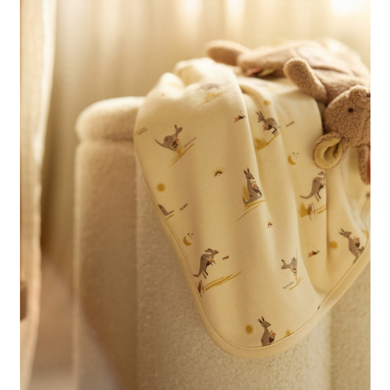 Pješčano žuta muslin spavaća vreća KANGAROOTS, 6–18 m, Jollein®