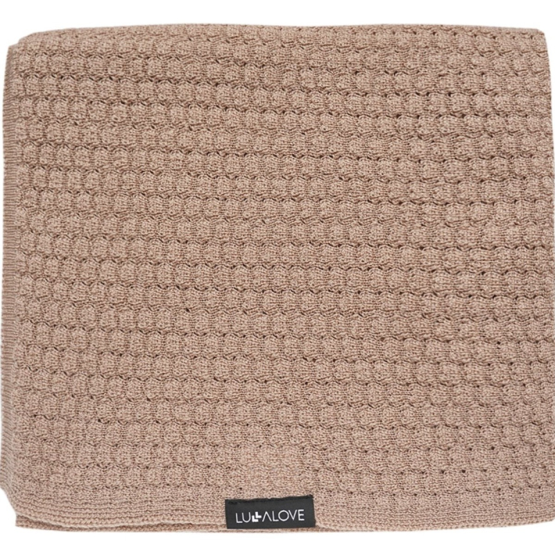 Karamel bež MERINO deka BUTTERFLY, Lullalove 90x100 cm - PREMIUM