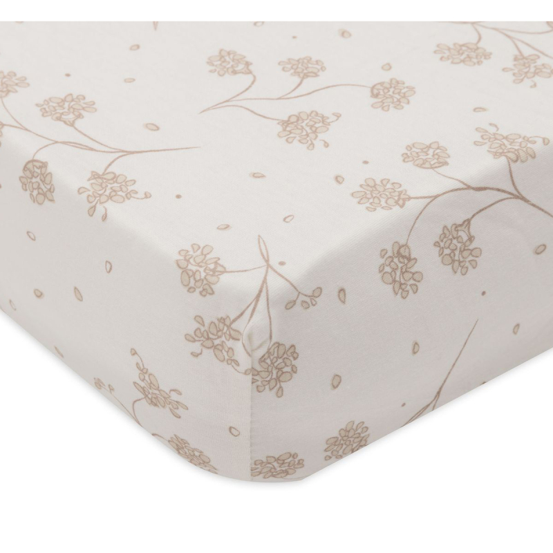 KREM BIJELA plahta za jogu 80/90x40 cm Leafy Dreams, pamučni žersej, Jollein®