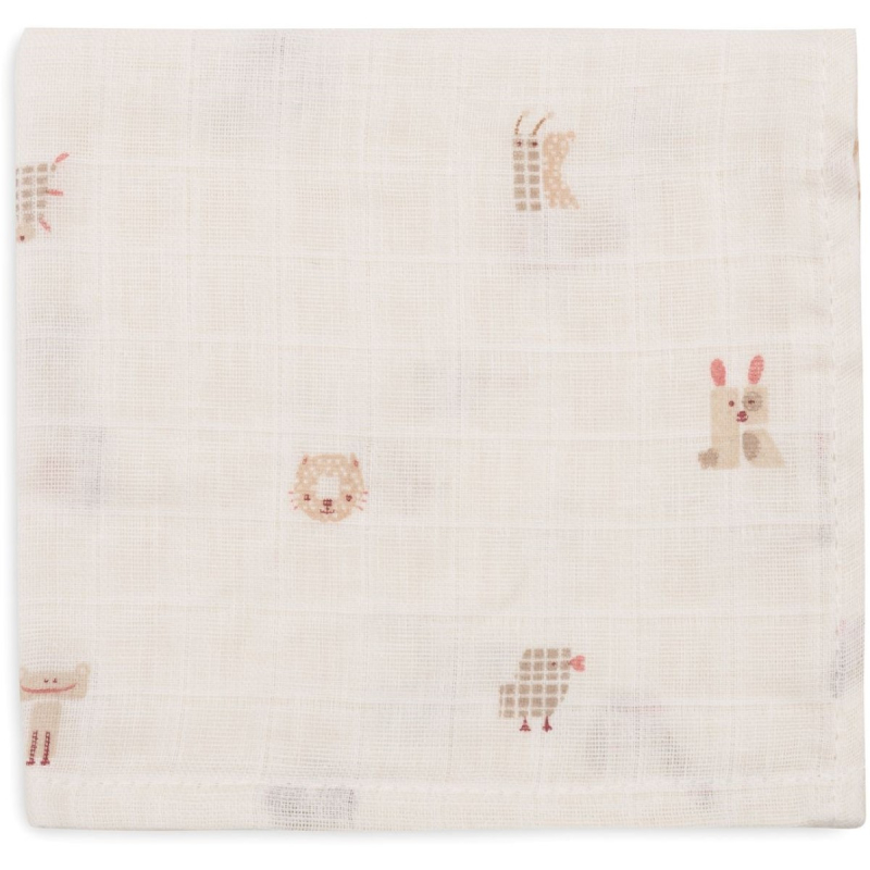 Kremasto bijele krpe za pranje Animal Friends 31x31cm (3 komada) Jollein®