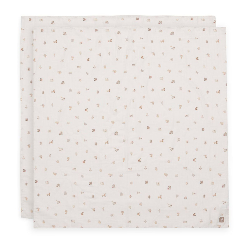 Kremasto bijele tetra pelene Animal Friends (115x115 cm) - 2 komada, Jollein®