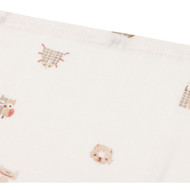 Kremasto bijele tetra pelene Animal Friends (115x115 cm) - 2 komada, Jollein®