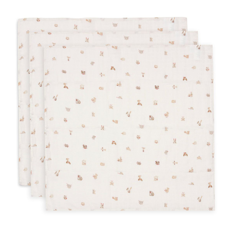 Kremasto bijele tetra pelene Animal Friends (70X70 cm) – 3 komada, Jollein®
