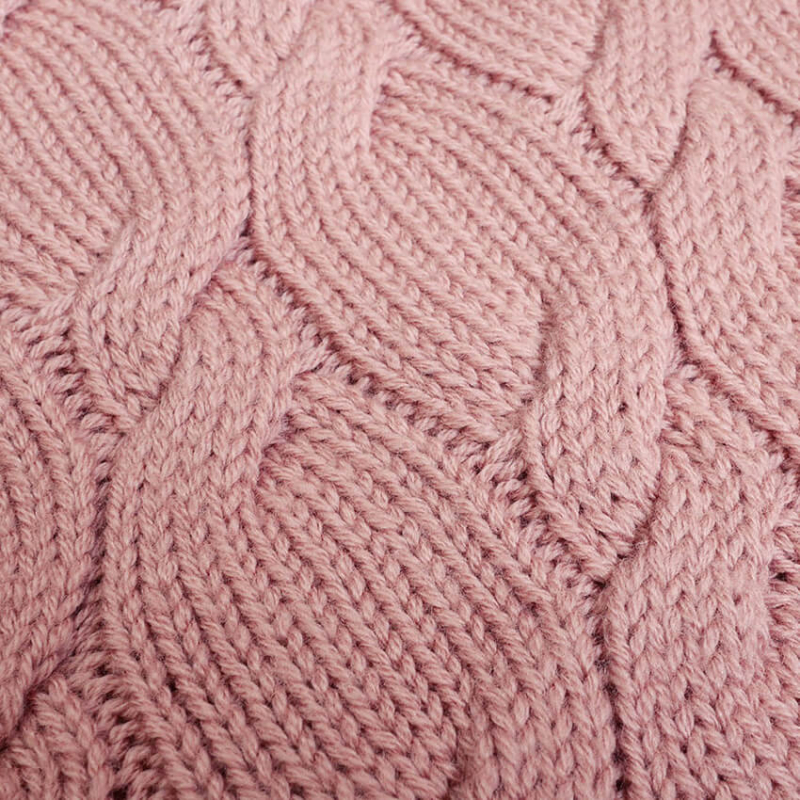 Umazano roza MERINO volnena pletena odeja LULLALOVE 80x100 cm - PREMIUM