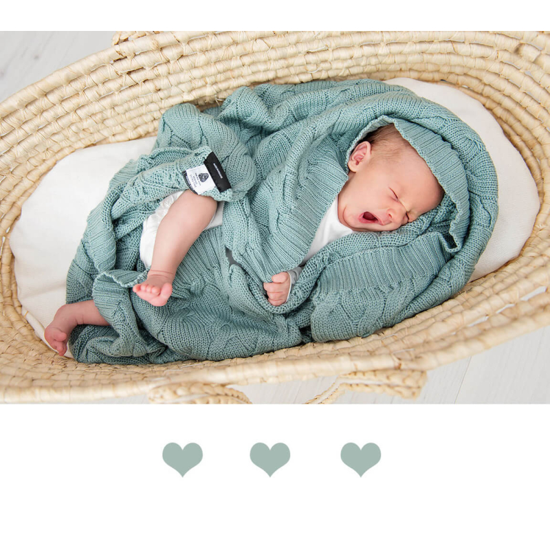 metalna mint pletena merino volnena odeja 80x100 cm lullalove 5
