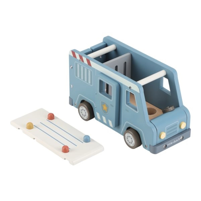 Plavi drveni policijski kombi (24 m+), Little Dutch (LD2541)