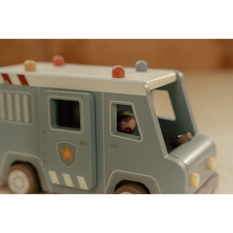 Plavi drveni policijski kombi (24 m+), Little Dutch (LD2541)