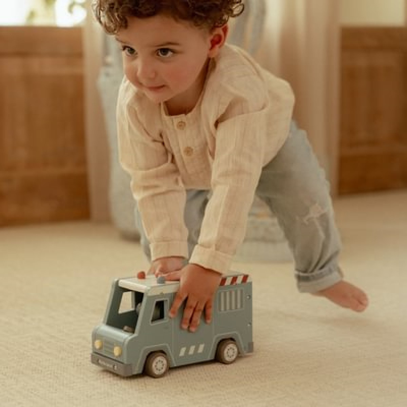 Plavi drveni policijski kombi (24 m+), Little Dutch (LD2541)