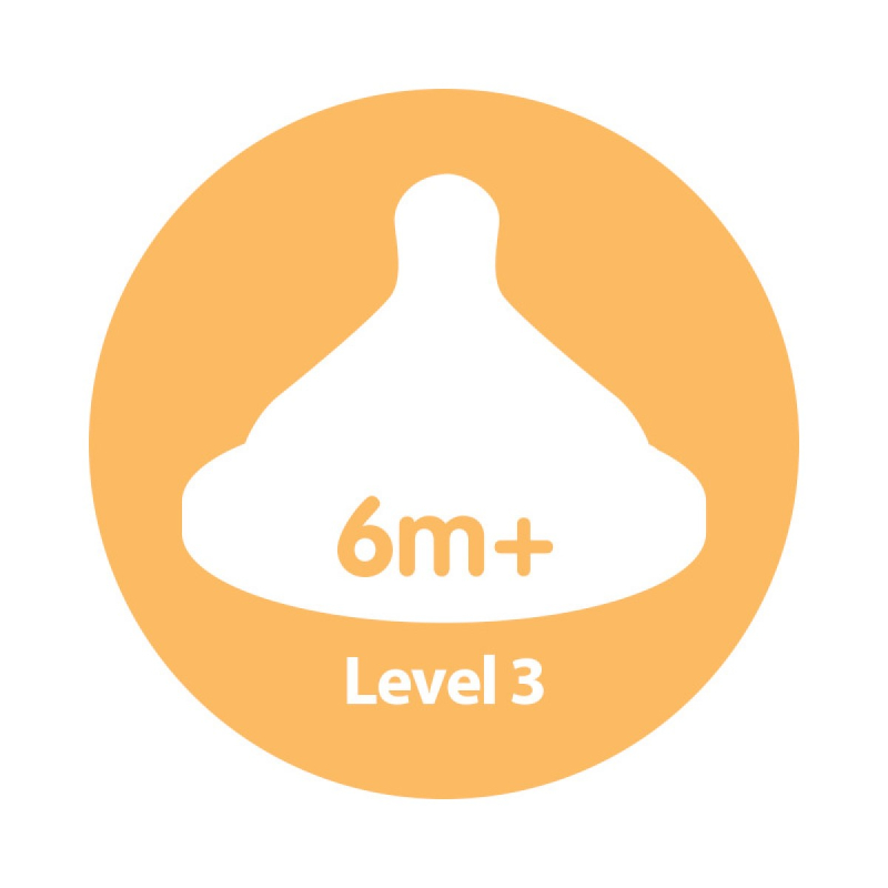 Silikonska duda protiv kolika sa širokim grlom za dječje bočice - level 3, Dr. Brown's 