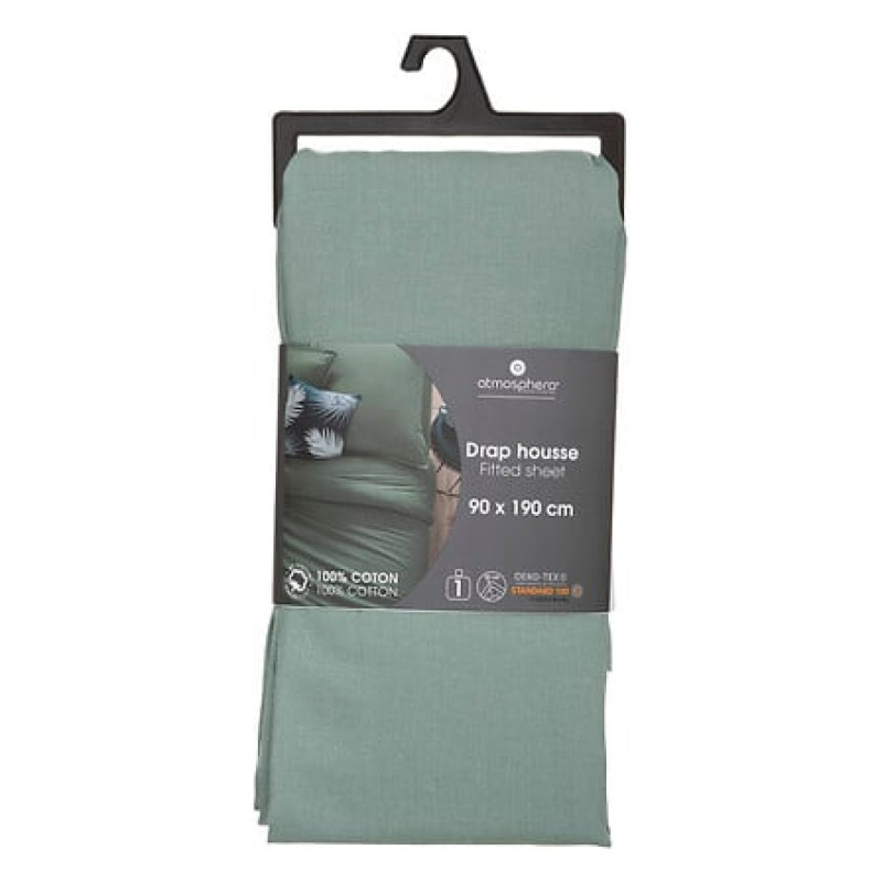 Pastelno zelena plahta za madrac 90x190 cm, Atmosphera®