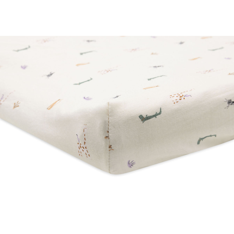 Kremno bela PREVLEKA za previjalno blazino JUNGLE JAMBO 50x70 cm, Jollein®