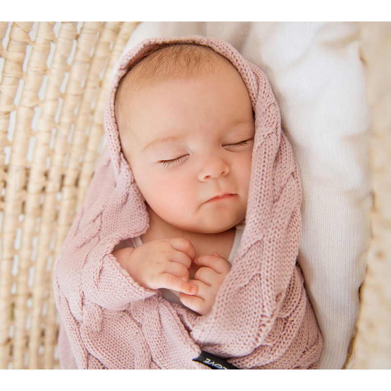 puder roza pletena merino vunena deka 80x100 cm lullalove