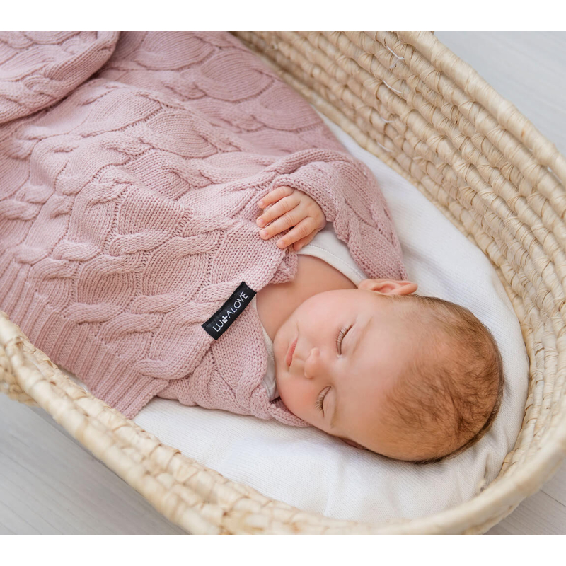 puder roza pletena merino vunena deka 80x100 cm lullalove