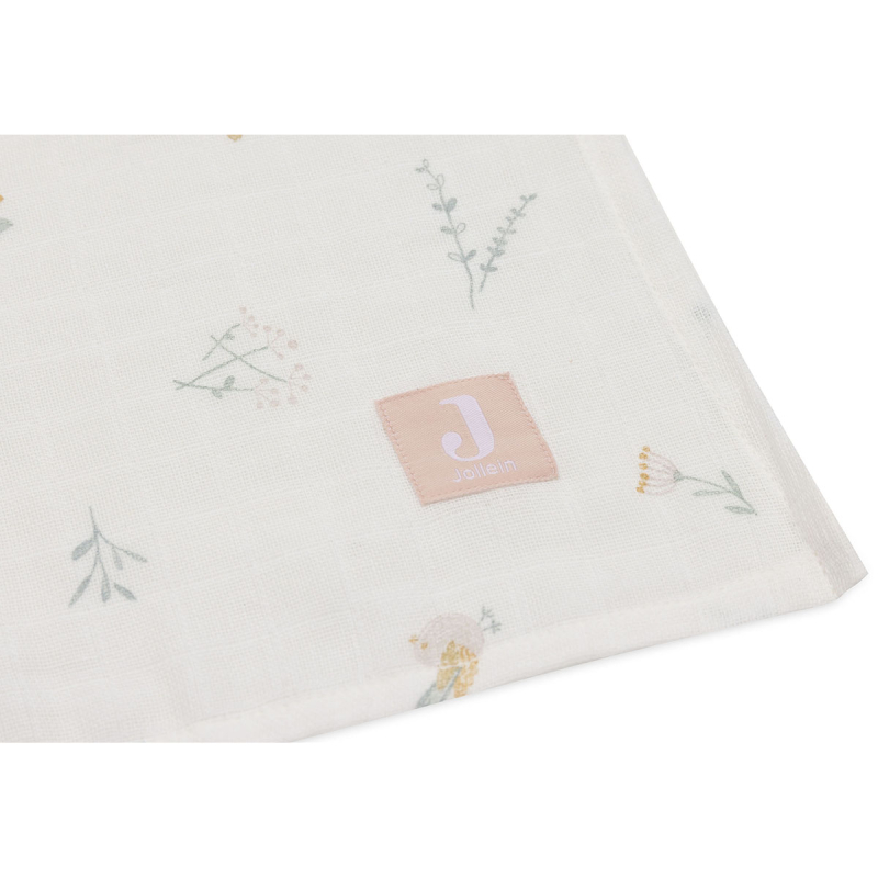 Kremno bele tetra plenice LOVELY BIRDS (115x115 cm) - 2 kosa,  Jollein®