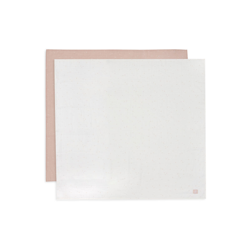 Pudrasto roza tetra plenice TWINKLING WILD ROSE (115x115 cm) - 2 kosa,  Jollein®