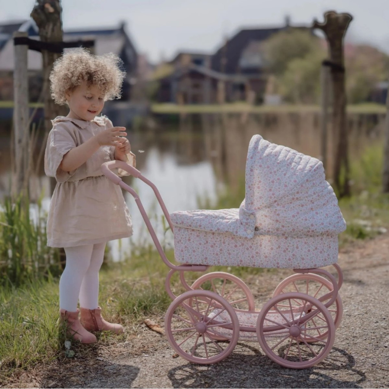 Roza klasična kolica za djevojčice Soft Flowers (36 mjeseci+), Little Dutch (LD4586)