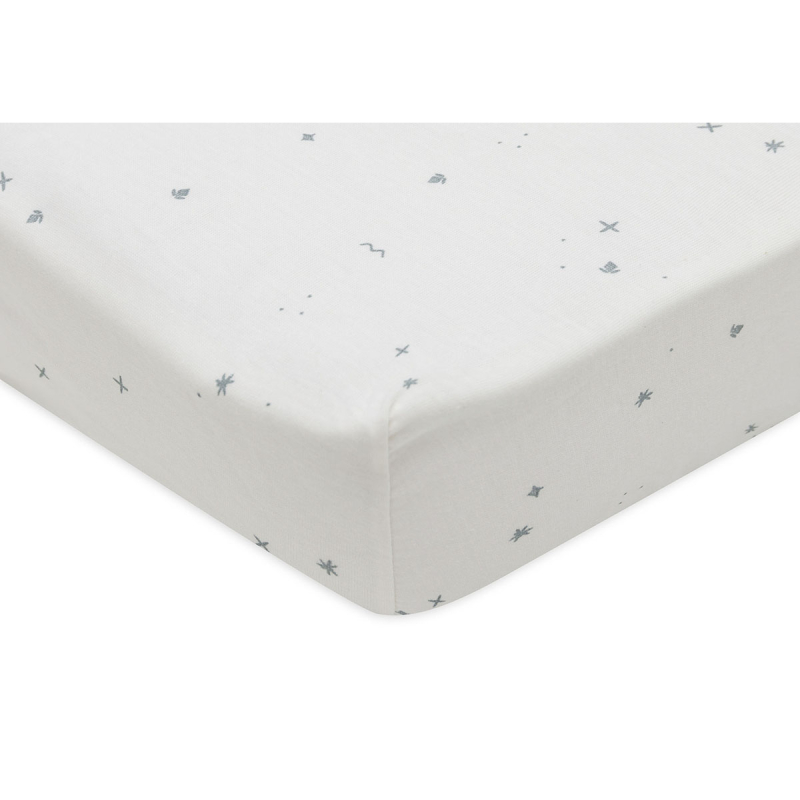 KREMNO BELA jogi rjuha 120x60 cm TWINKLING SEA GREEN, bombažni jersey, Jollein®