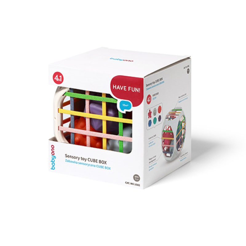 Senzorna šarena kocka-  CUBE BOX babyono 4u1, 18m+
