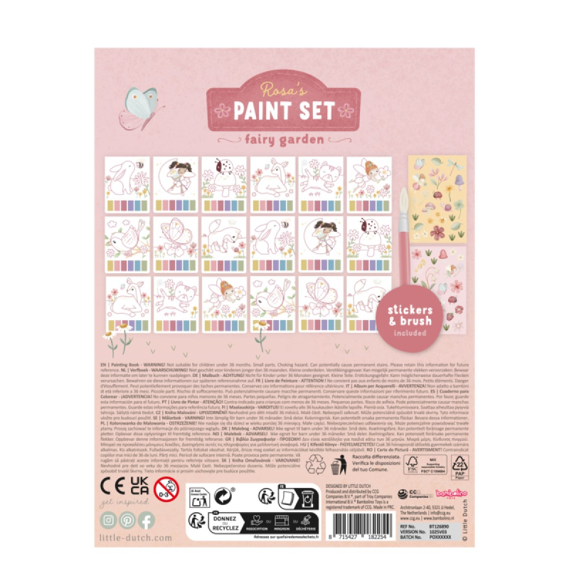 Set za slikanje Rosa Fairy Garden (3 godine+), Little Dutch (126890)