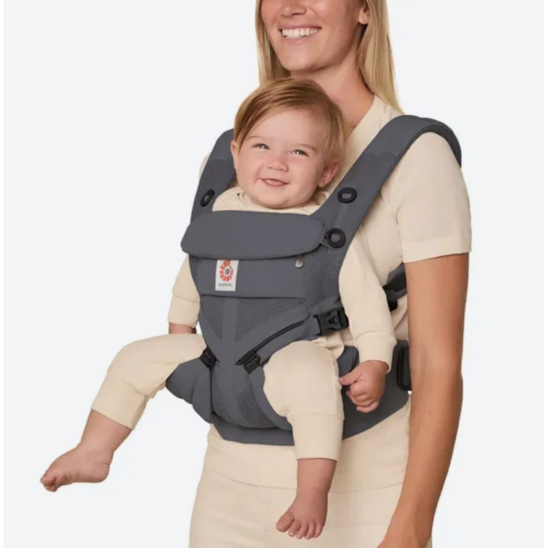 Siva Ergobaby nosiljka Omni Classic Mesh, Charcoal Grey