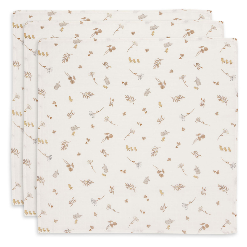 Bele tetra plenice RIVERSIDE (70x70 cm) – 3 kosi, Jollein®