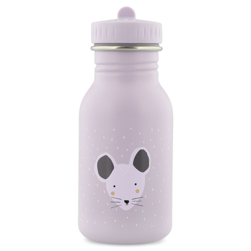 Svetlo siva otroška steklenička MRS. MOUSE (350 ml)