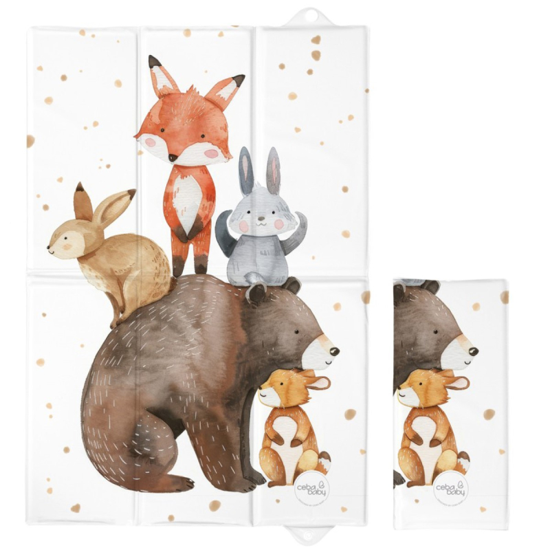 Velika mekana bijela prijenosna podloga za prematanje FOREST FRIENDS, CEBA® 