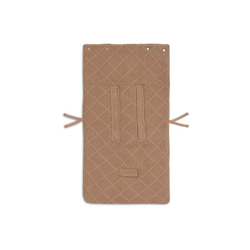 Rjava pletena vreča za voziček, lupinico ali otroški avtosedež  CHECK KNIT BISCUIT,