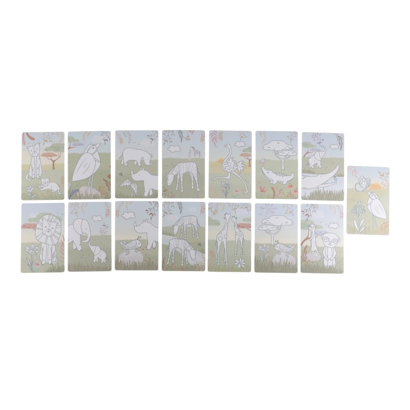 Zelena risalna tablica Safari Friends (4leta+), Little Dutch (LD7491)-5