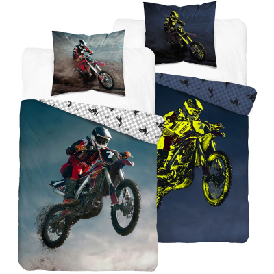 2-dijelna posteljina MOTOCROSS Glow in the dark, 140x200 cm