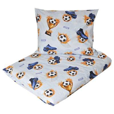 Svijetloplavi dvodijelni set posteljine NOGOMET, 150x120 cm Largo