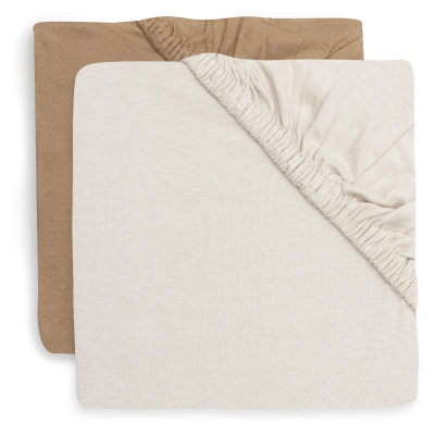 Set 2 jogi rjuh 120x60 cm, HAZEL/OATMEAL bombažni jersey (2 kosa), Jollein®