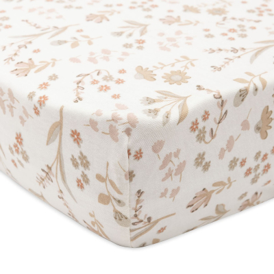 KREM BIJELA plahta za madrac 80/90x40 cm Bloomy, pamučni jersey, Jollein®