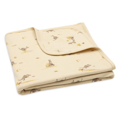Pješčano žuta tanka jersey dekica KANGAROOTS 75x100 cm, Jollein®