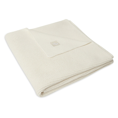 Krem bijela pletena deka BASIC KNIT, Ivory 75x100 cm, Jollein