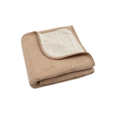 Smeđa pamučna deka 75x100 cm Jungle Jambo BISCUIT-OATMEAL, Jollein®