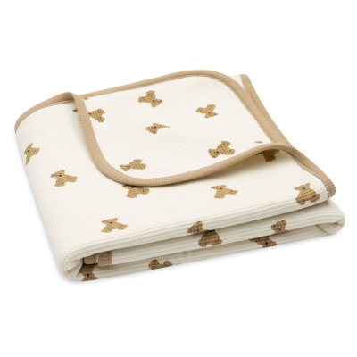 Bež dekica Mini Teddy Bear, Little Waffle, 75x100 cm, Jollein®