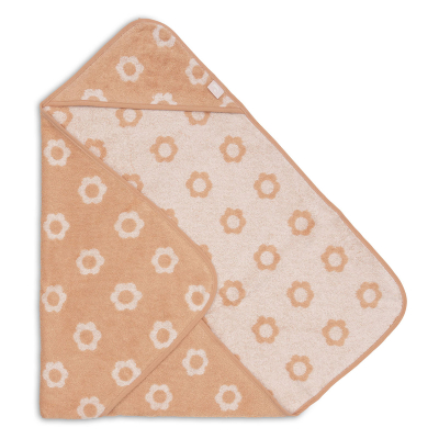 Ružičasti ručnik s kapuljačom 75 × 75 cm Jacquard FLOWER, Jollein®