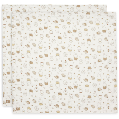 Kremasto bijele tetra pelene Miffy Family Farm (115x115 cm) - 2 komada, Jollein® 