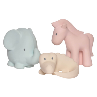 Gumene grickalice za bebe sa zvečkom MARSHMALLOW, 3 kom (0m+), TIKIRI
