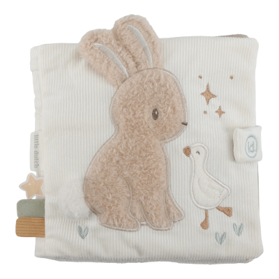 Krem bijela mekana aktivnostna knjižica Newborn Naturals (0m+), Little Dutch (LD8407)