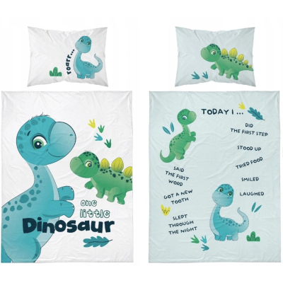 Bijela posteljina za fotografiranje DINO One Little Dinosaur, 120x90 cm, MAYA MOO