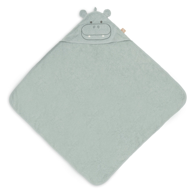 Zelena brisača s kapuco 75x75 cm Hippo Happy, Jollein®