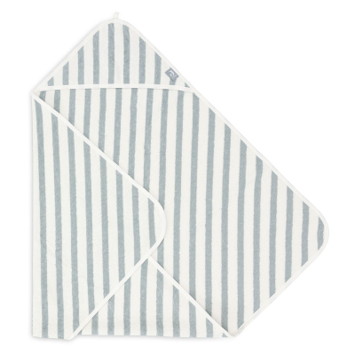 Zeleni ručnik s kapuljačom 75x75 cm STRIPE TERRY SEA GREEN, Jollein® GOTS